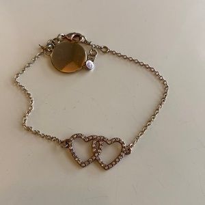 Rose gold and rhinestone fashion bracelet